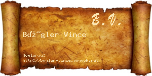Bügler Vince névjegykártya